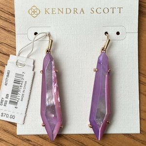 NWT Kendra Scott Grey Earring, rosegold, lilac mother of pearl